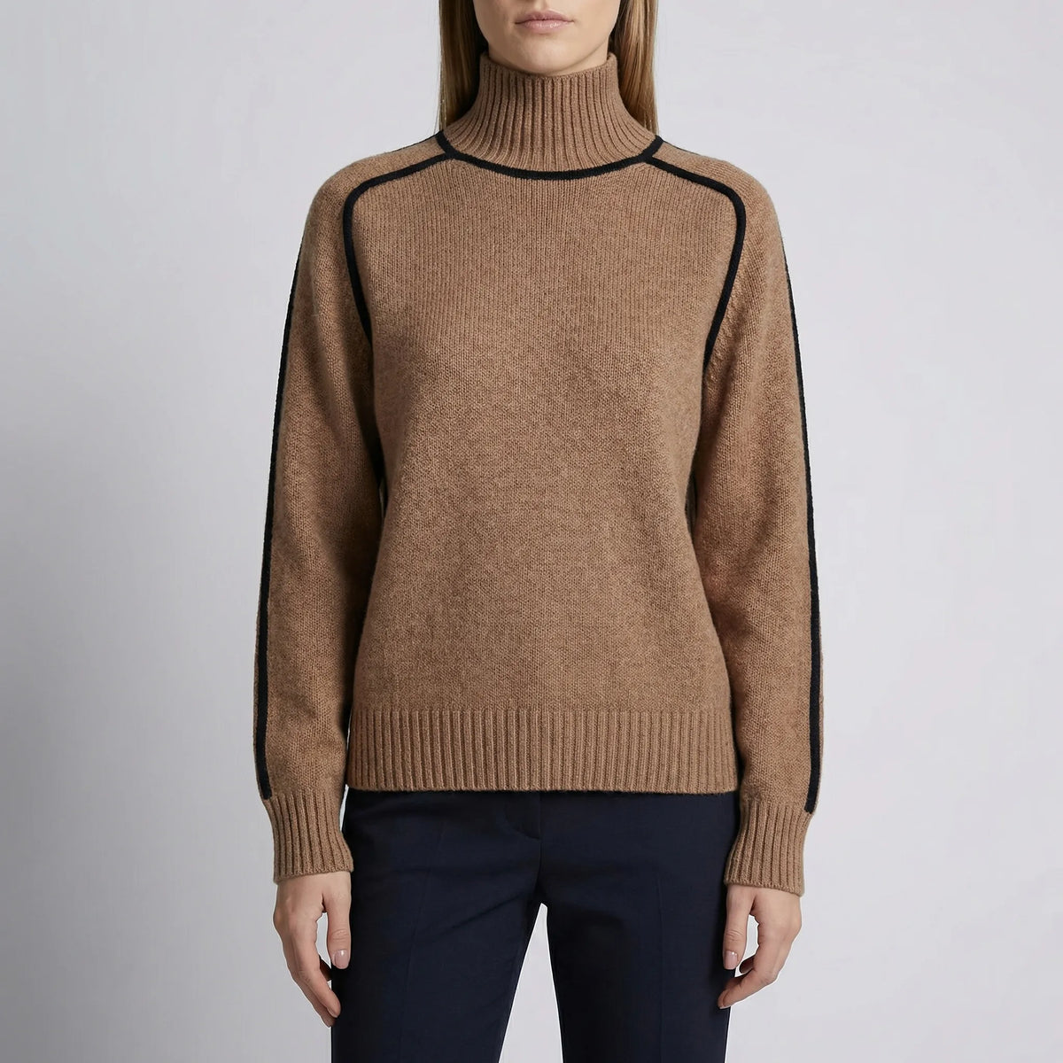 Dames Brei Sweater met Contrast Afwerking