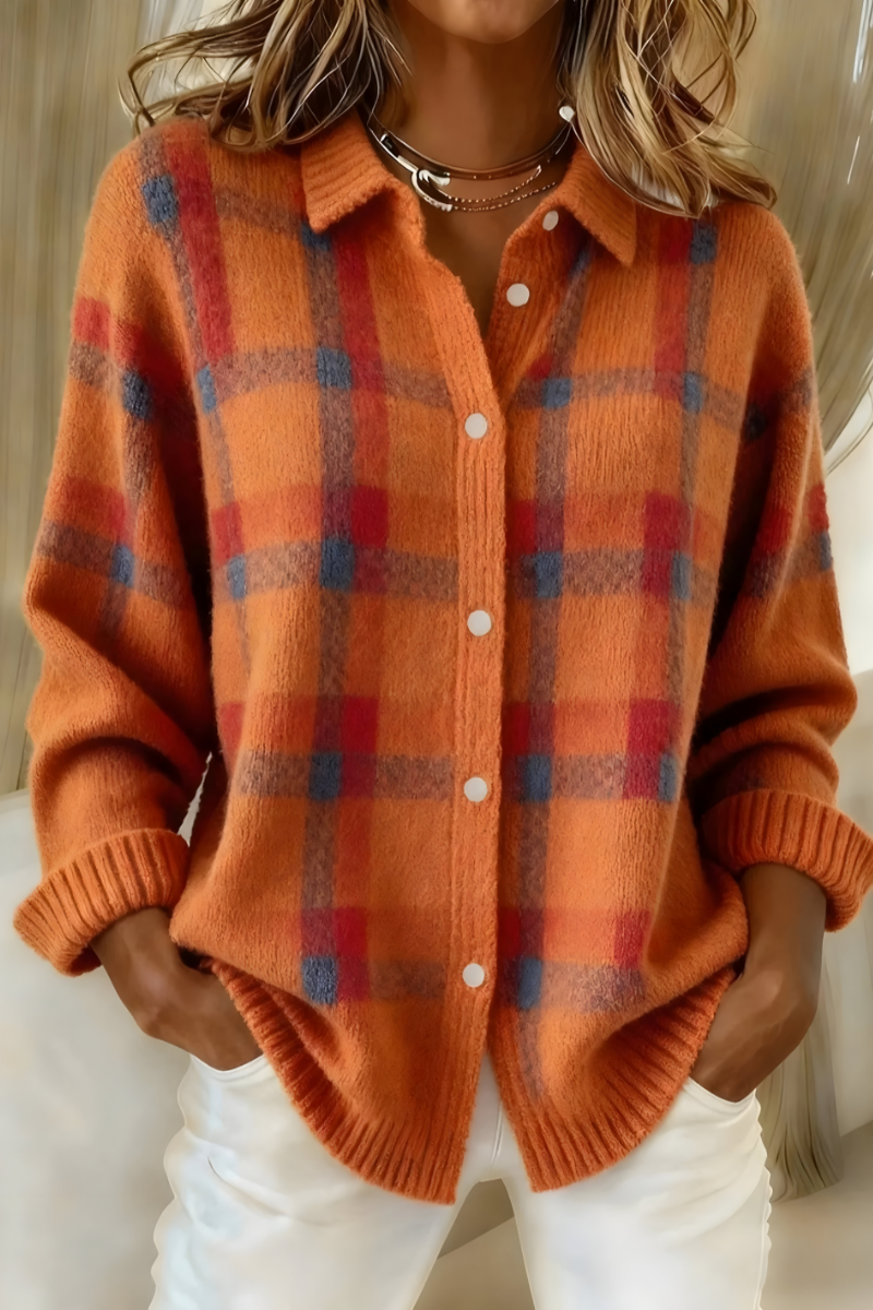 Vest Dames | Retro Geruite Print