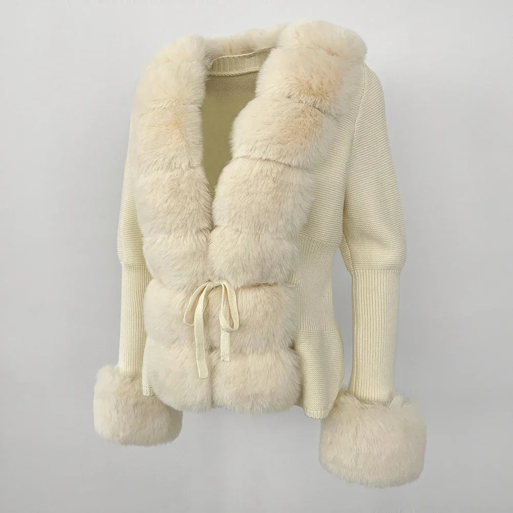 Warme Dames Winterjas Met Kraag Van Imitatiebont - Jasmin