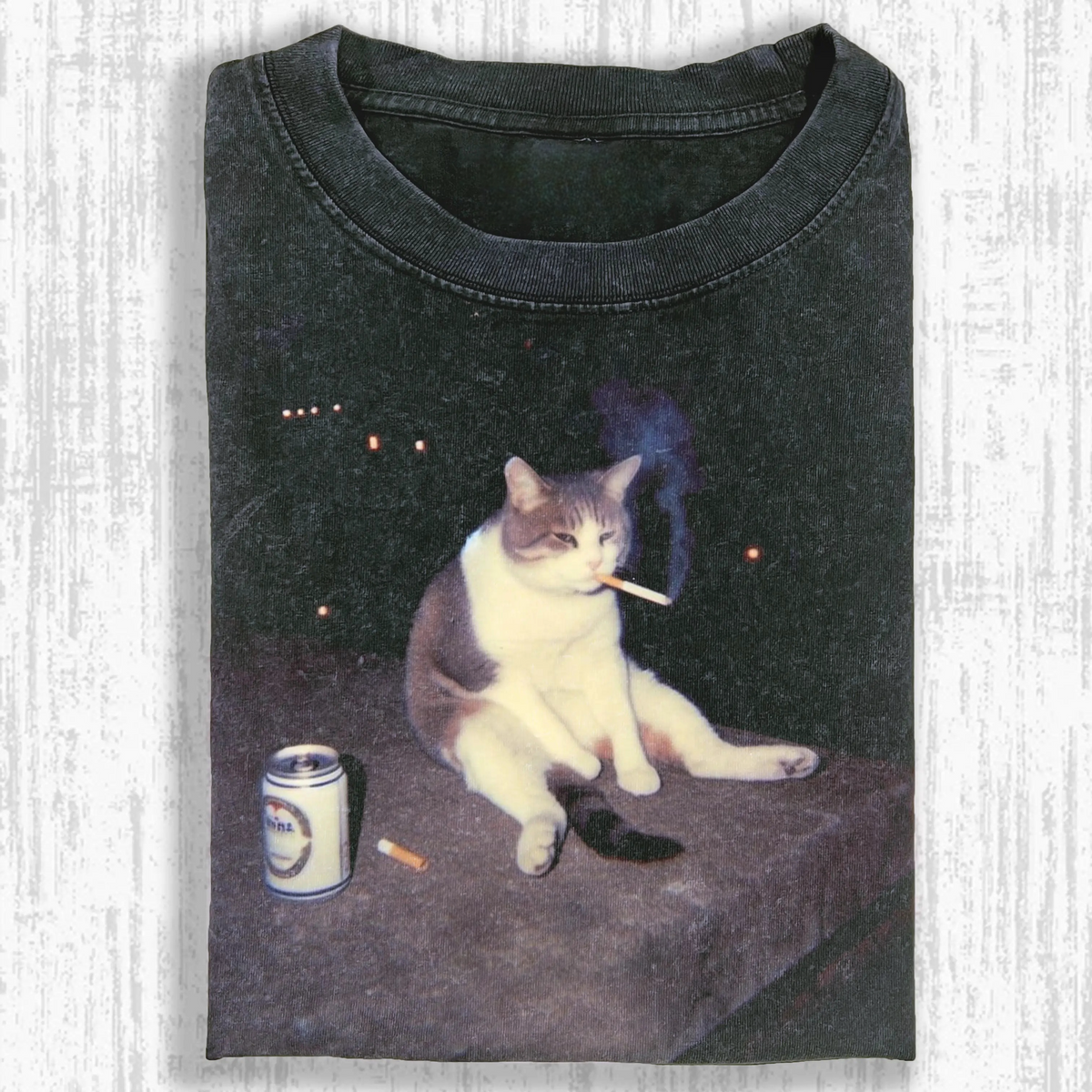 Wacky Cat | Gewassen T-shirt