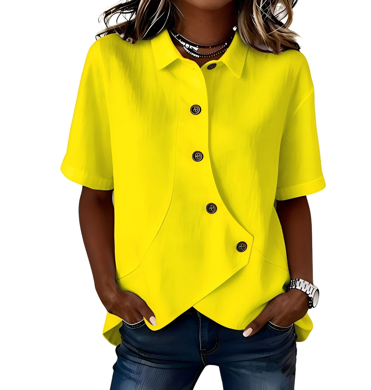 LINNENMIX SHIRT VOOR VROUWEN