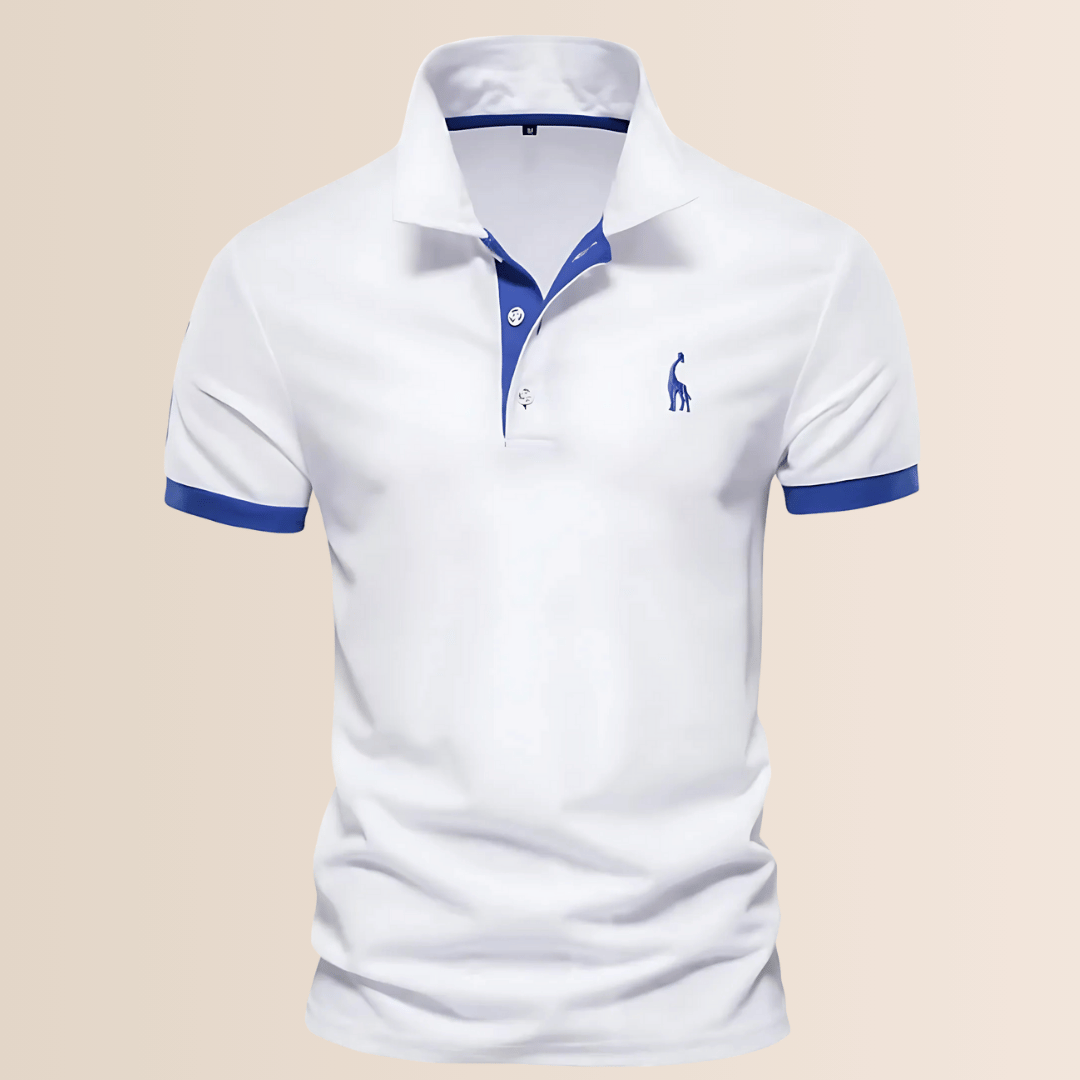 Heren katoenen poloshirt met opstaande kraag