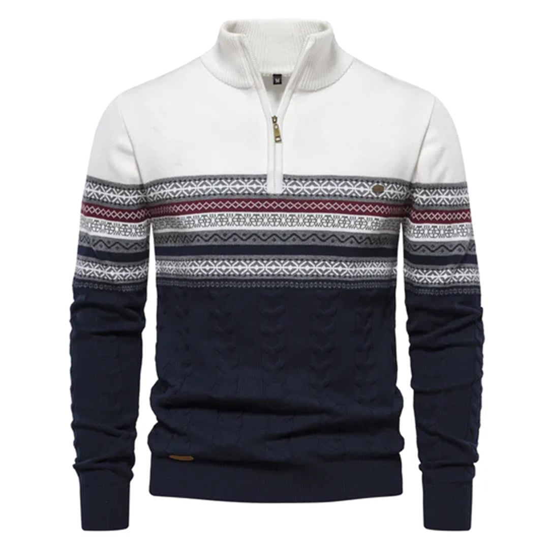 Comfortabel Wintertrui Met Rits Voor Mannen - Olaf