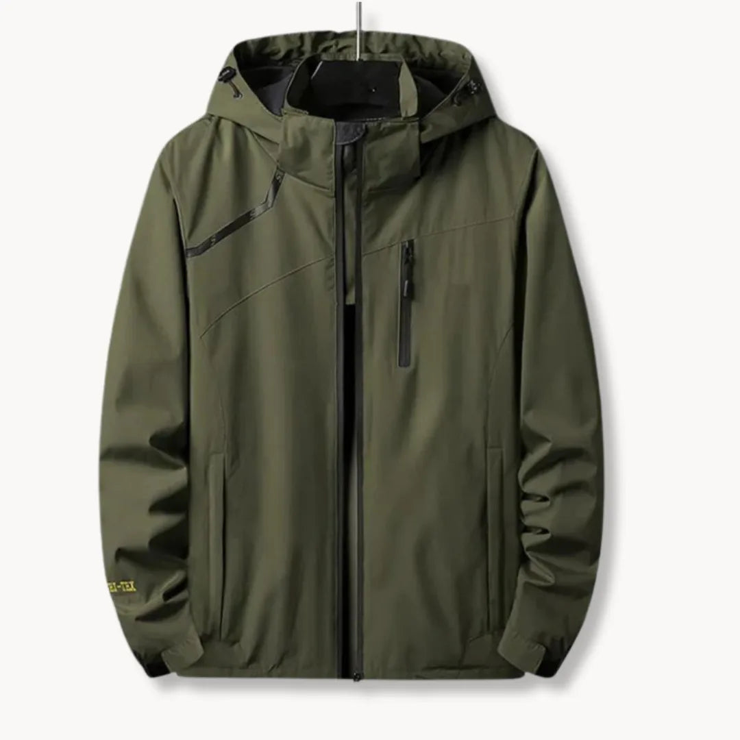 Hugo | Windbreaker jas met capuchon en borstzak met rits