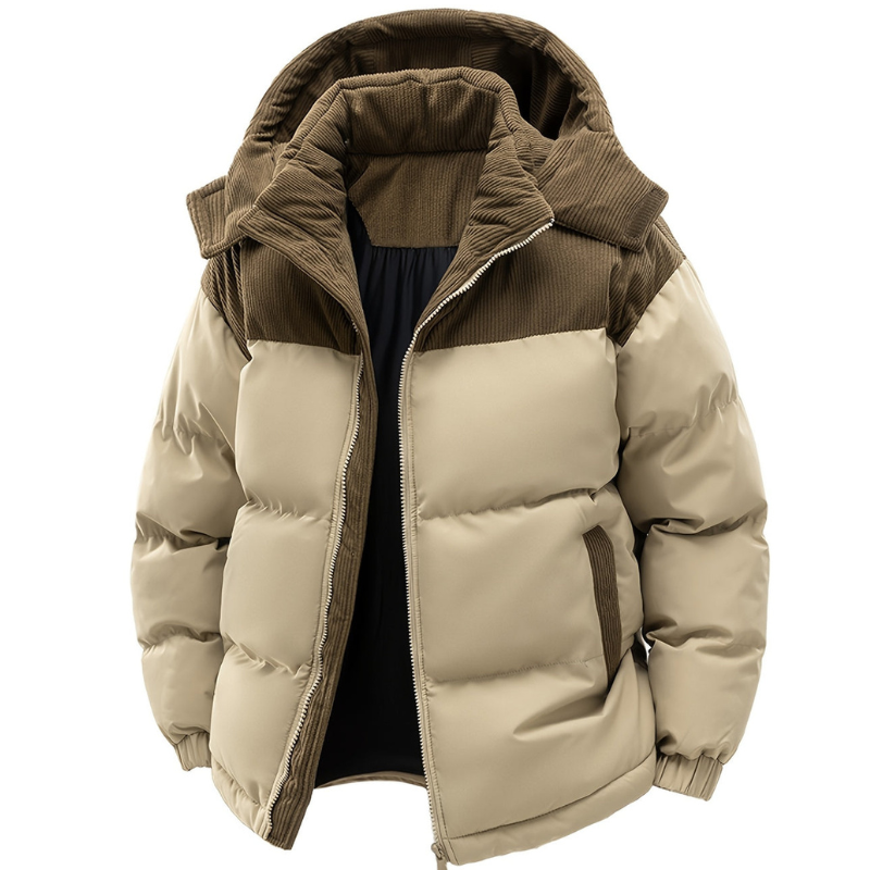 Winterjas Heren | Gewatteerde Jas met Capuchon | Warm & Winddicht