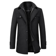 Winterjas Heren | Lange Winterjassen Heren | Gelaagde sluiting & hoge kraag voor extra comfort