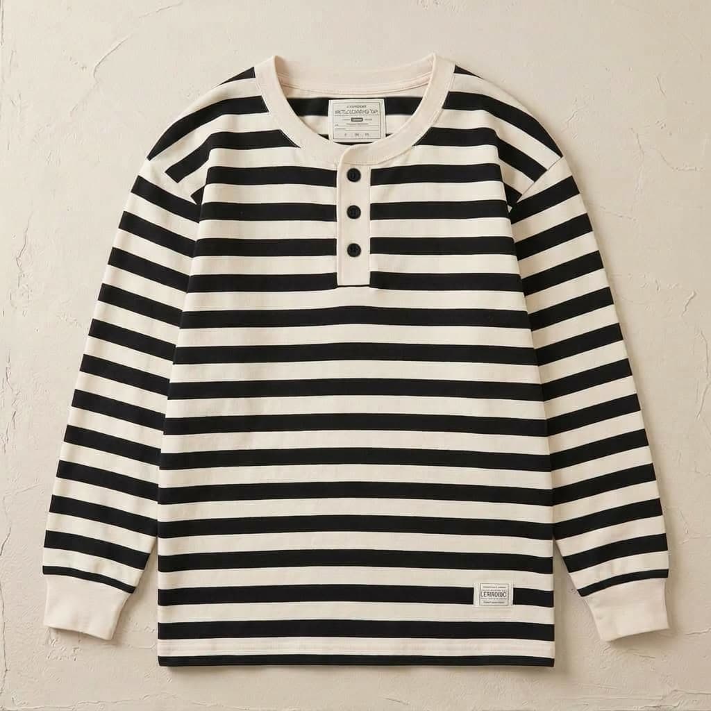 Maritiem Katoenen Langemouwen Shirt
