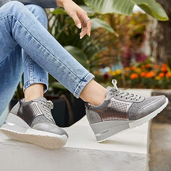 Sneakers Dames | Verborgen Sleehak & Alledaags Loopcomfort