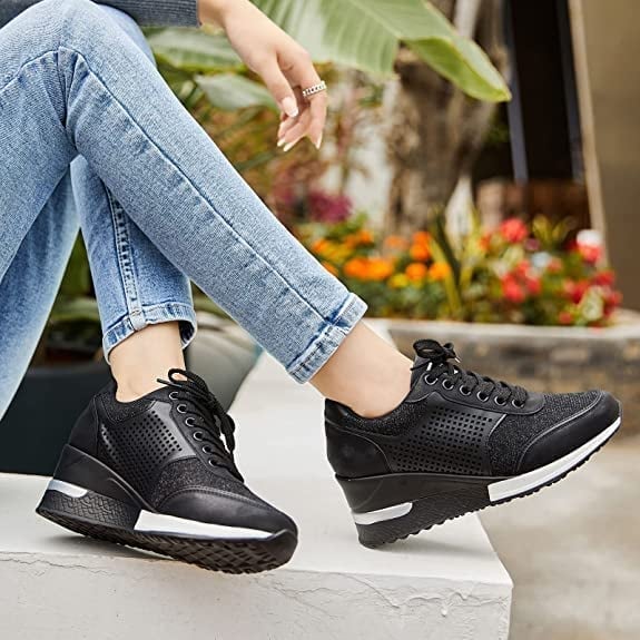 Sneakers Dames | Verborgen Sleehak & Alledaags Loopcomfort