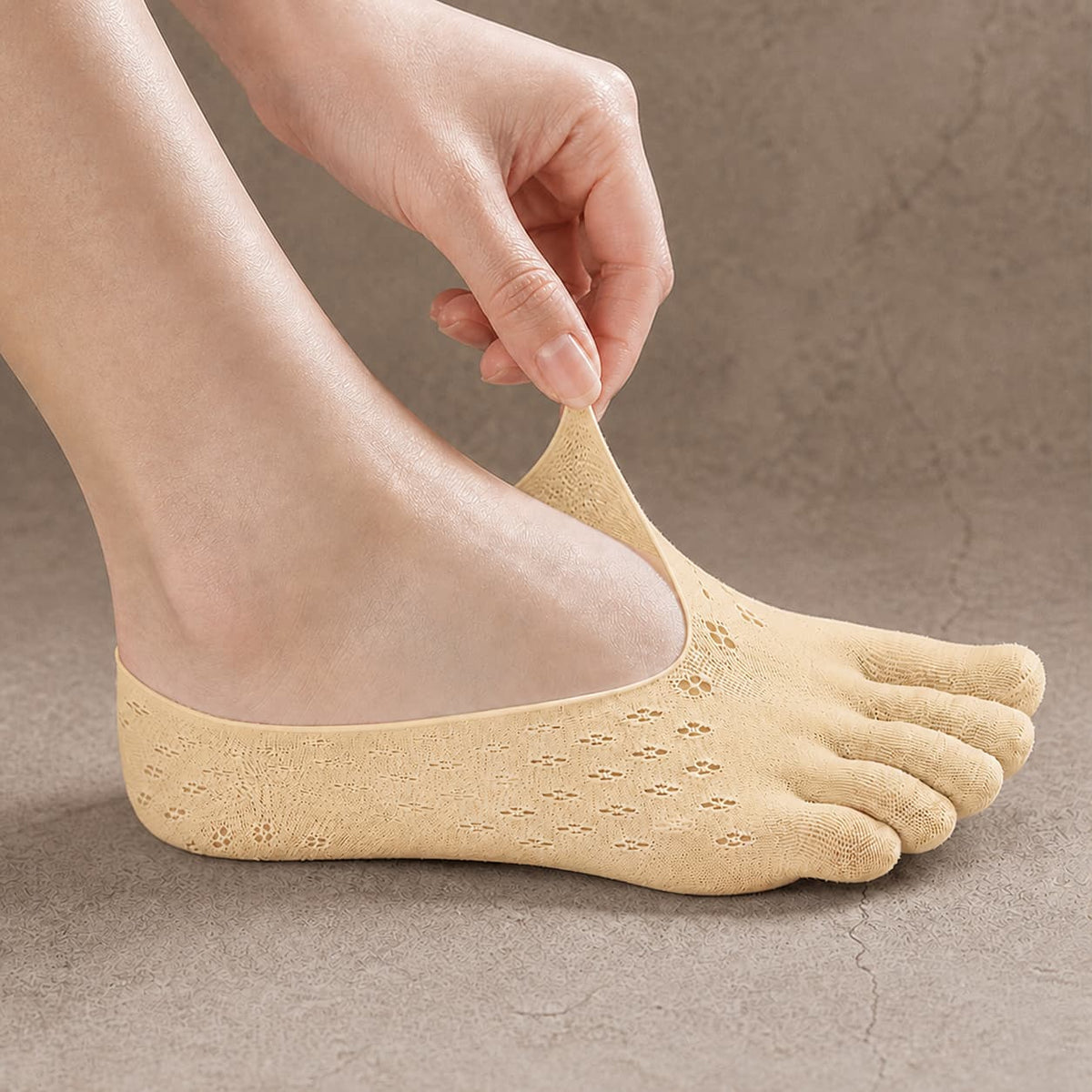 Onzichtbare Ademend Anti-Slip Tenen Sokken