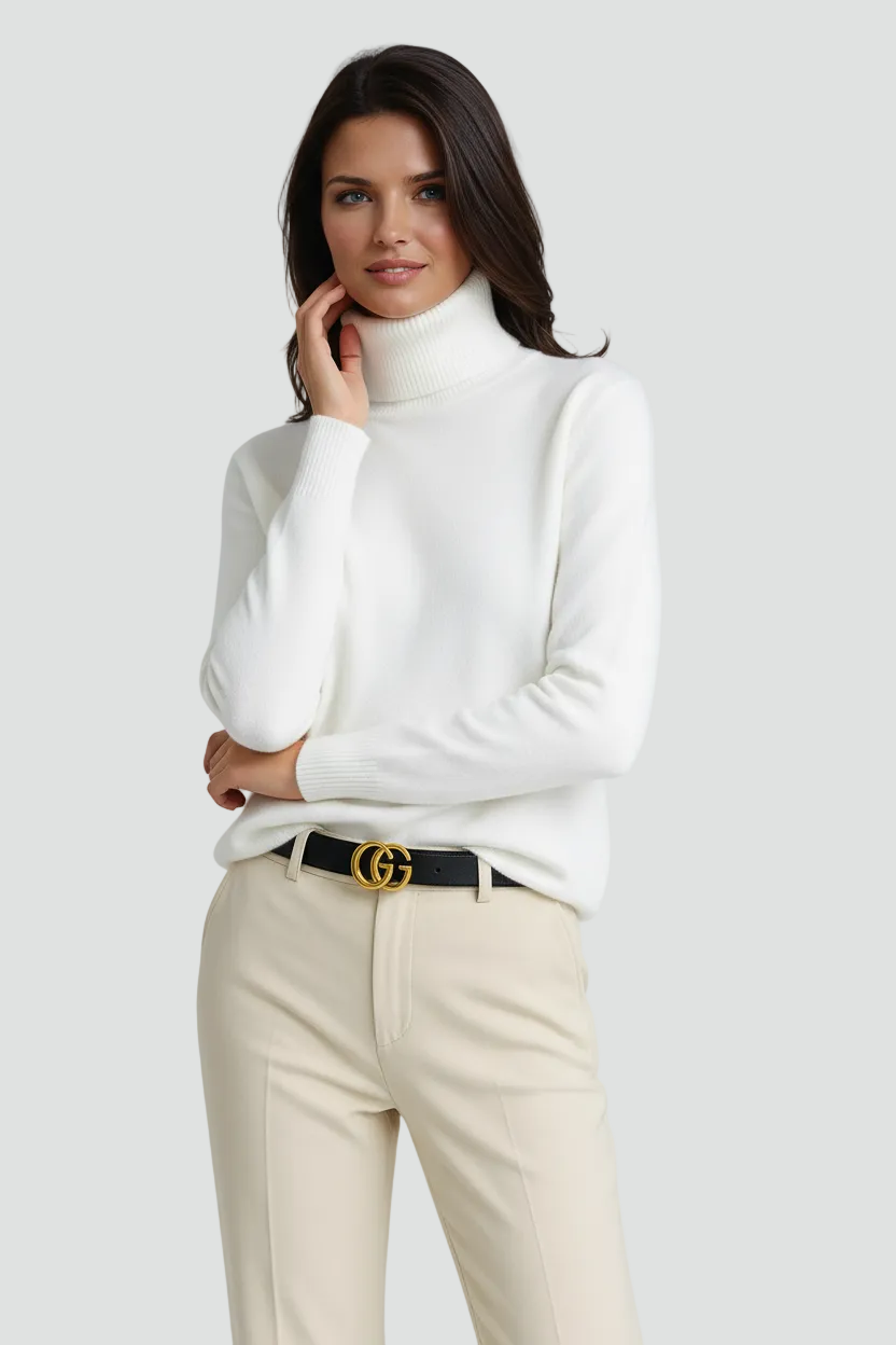 Fijngebreide Coltrui Dames Ribboorden Slim Fit