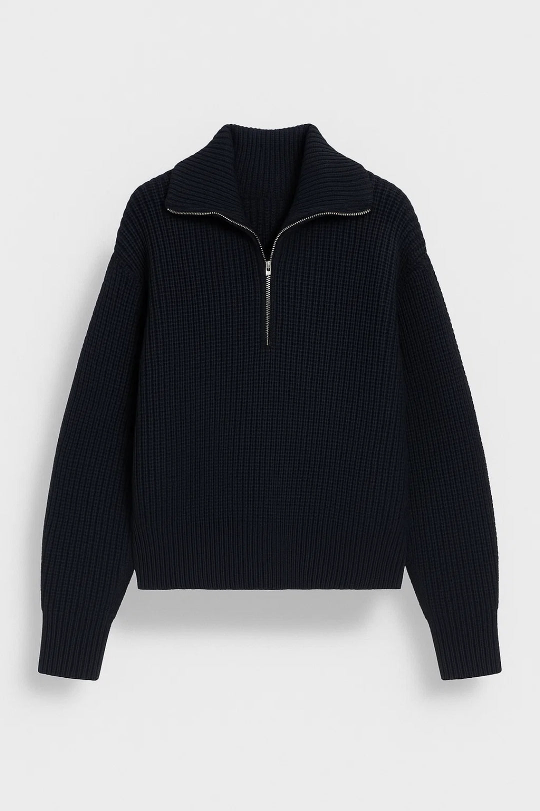 Zip Trui Dames | Ritskraag & Wafelstructuur