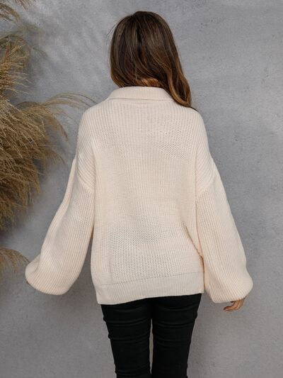 Comfortabel Sweater Met Halve Rits