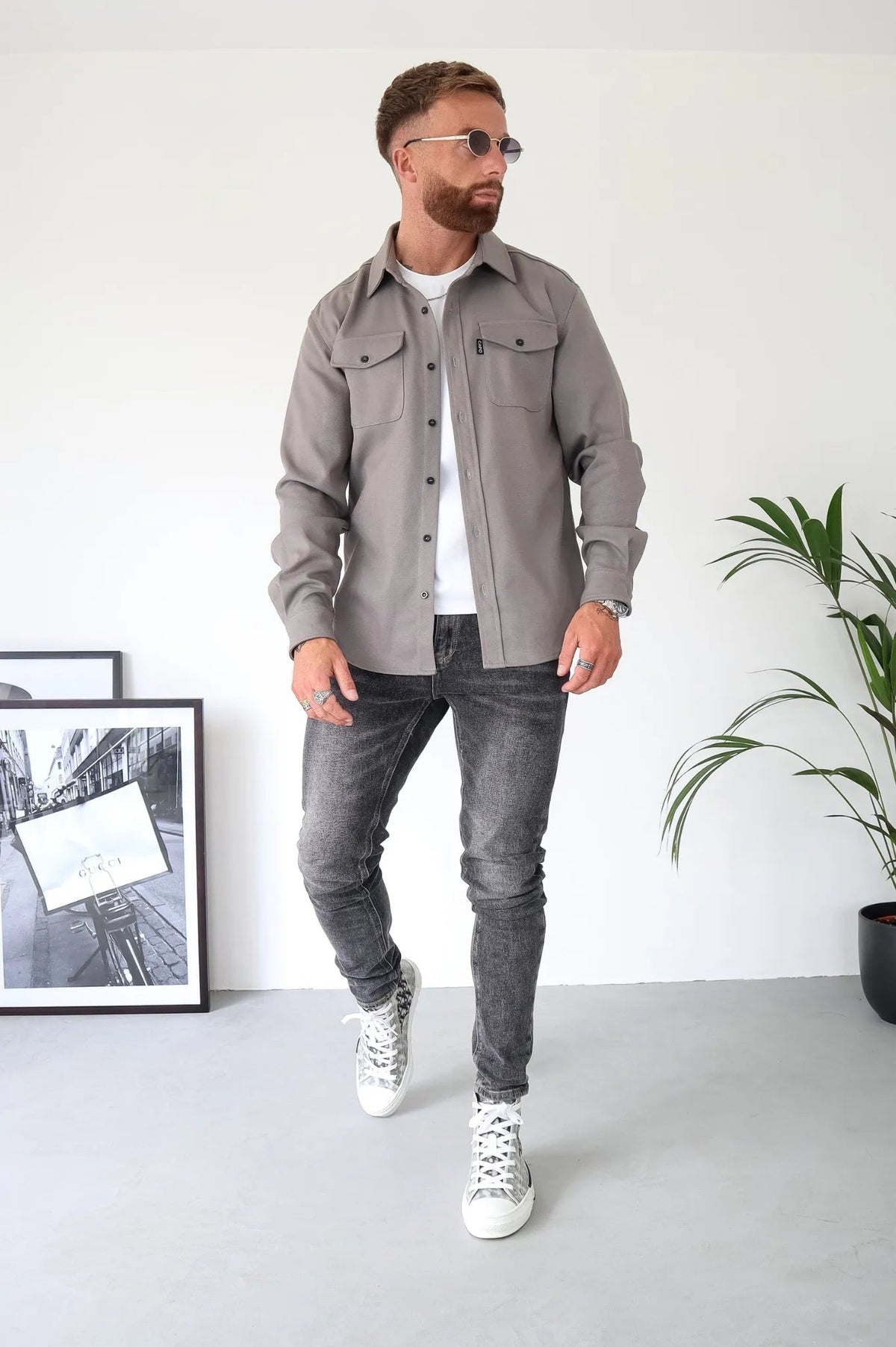 Heren Overshirt Jas Borstzakken Lente Herfst Casual Lichtgewicht