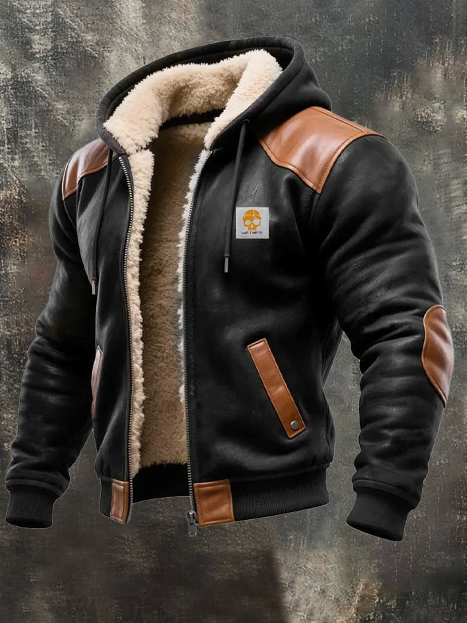 Frey | Winterblouson met verfijnde leerdetails