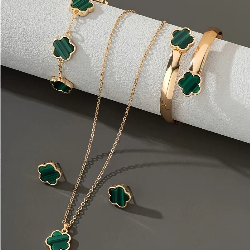 Gelukkige Klaver Sieraden 4-Delige Set