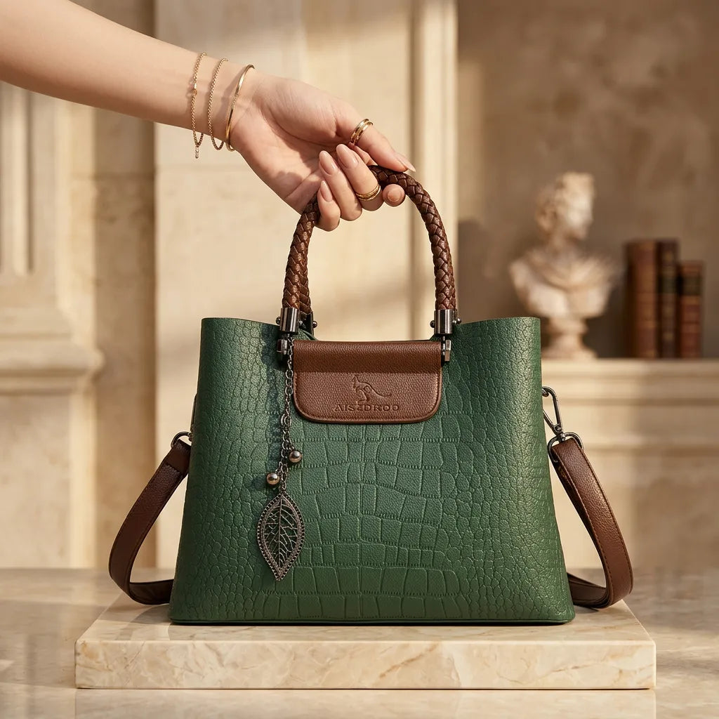 L'Éloriée Gegraveerde Vintage Leren Tas