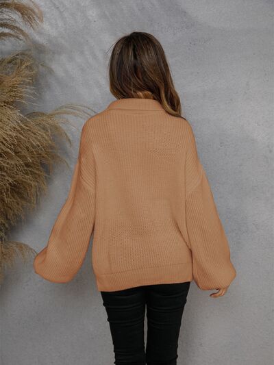 Comfortabel Sweater Met Halve Rits