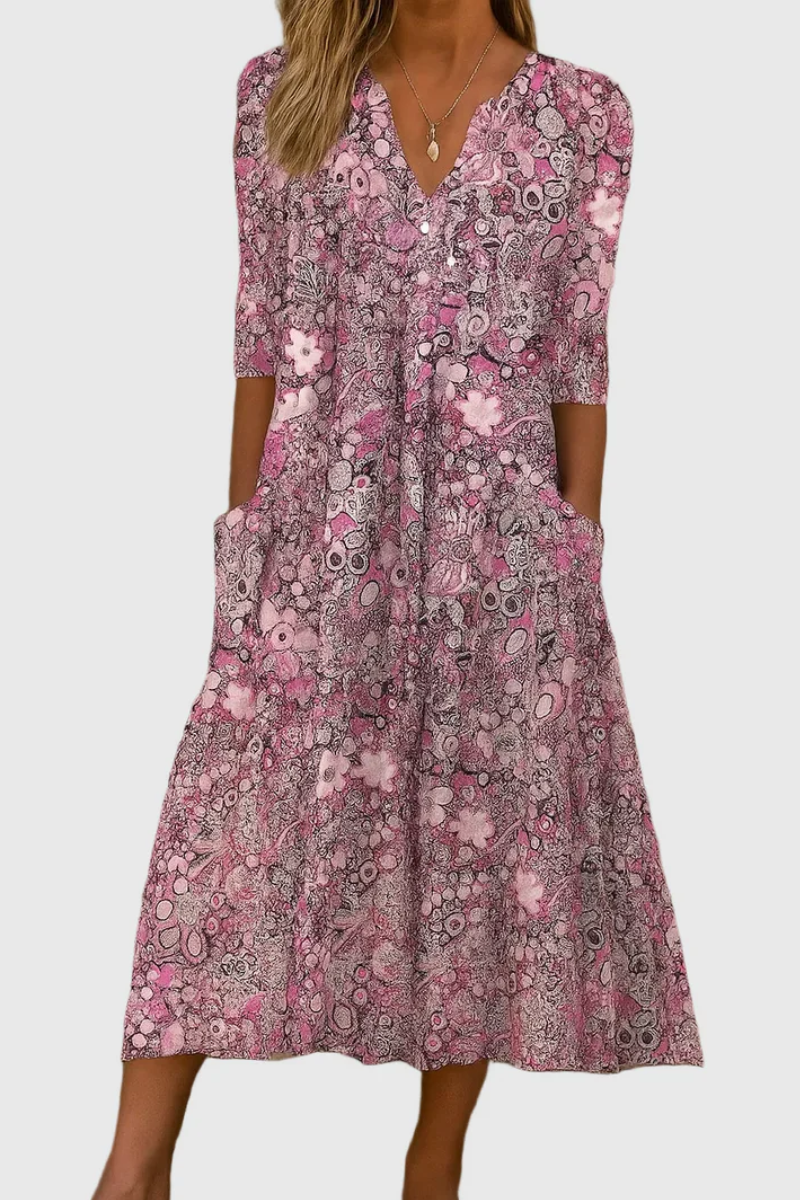 Maxi | Jurk met V-hals