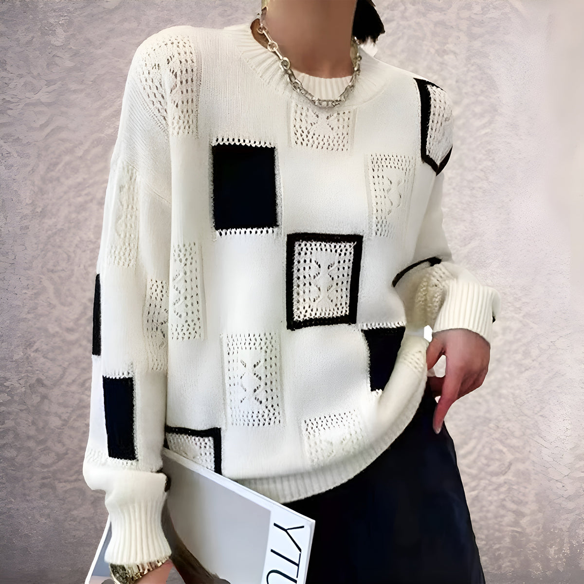 ALISSA – MODERNE PATCHWORK BREISWEATER