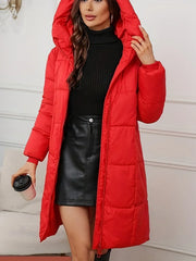 Gewatteerde Lange Puffer Winterjas Met Capuchon Voor Dames - Claire