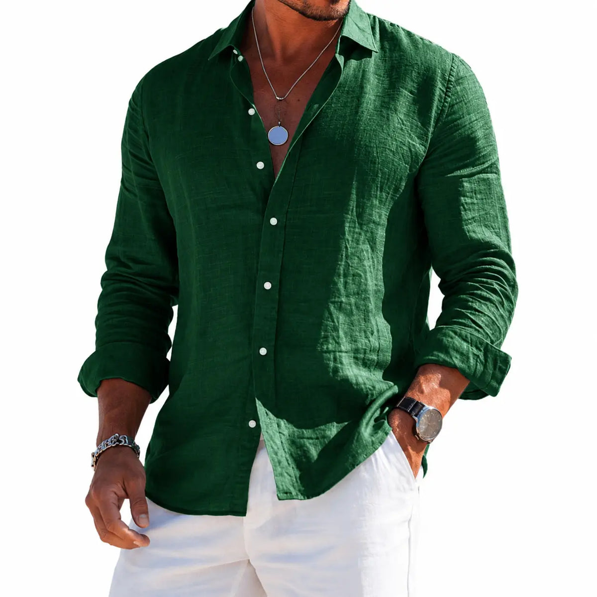 Sirocco Linnen Langemouwen Shirt
