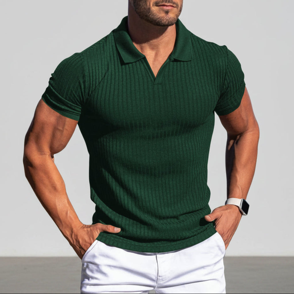Casual poloshirt met structuur en nauwsluitende pasvorm