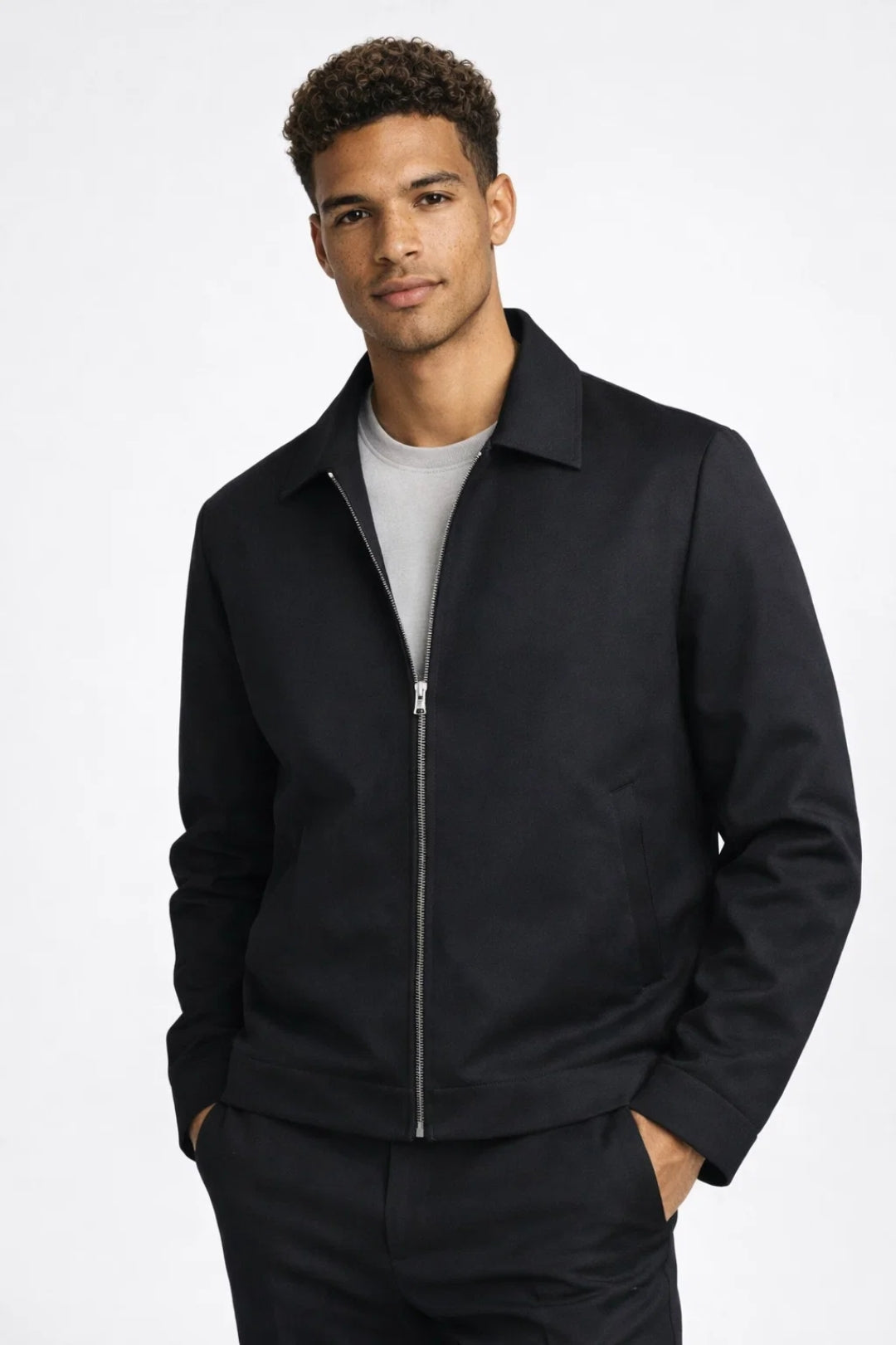 Tussenjas Heren Slim Fit Rits Klassieke Kraag Smart Casual zomer