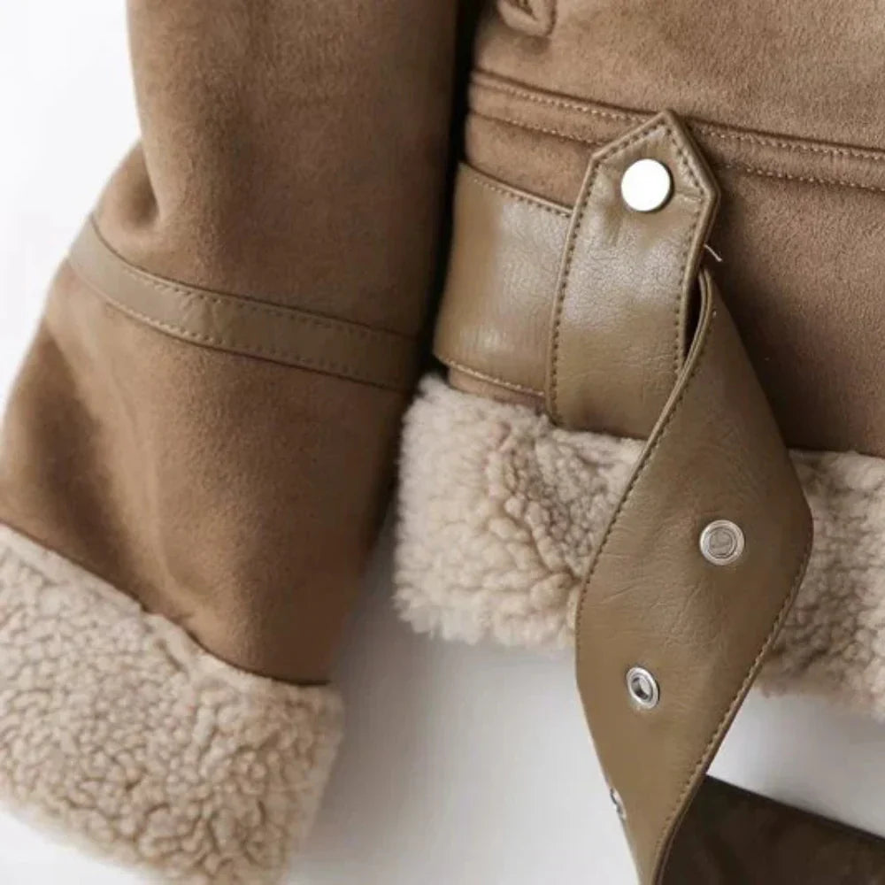 Colette Shearling Suède Jas