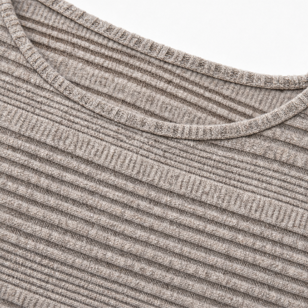 Mayfield – Gestreepte Boot-Neck Lange Mouwen Gebreide Top