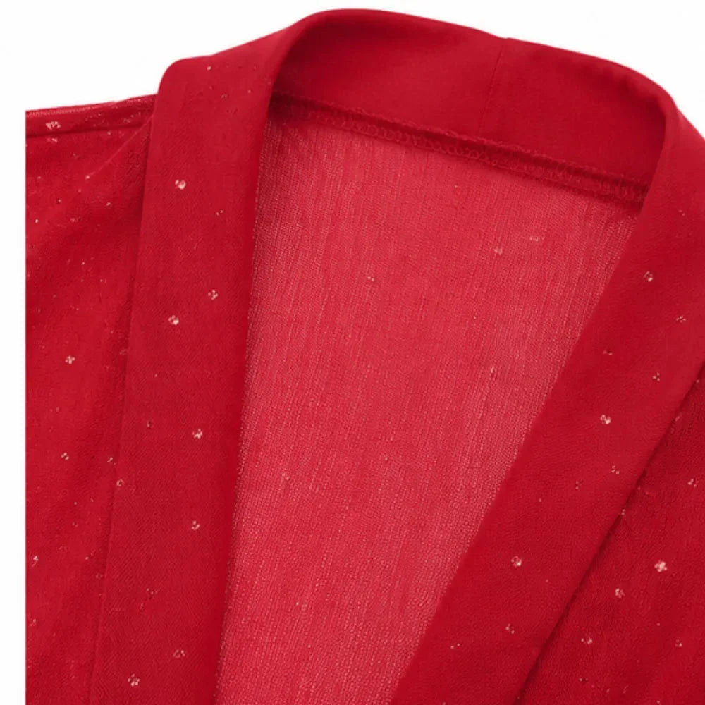 Lunavia – Shimmer Mesh Cropped Bolero Cardigan voor Vrouwen