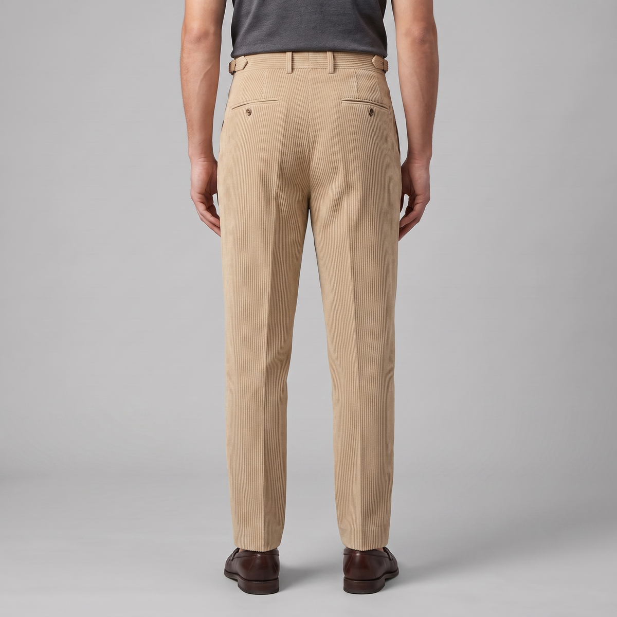 Corduroy Pleated Trousers Heren Tailored Classic Winter