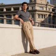 Corduroy Pleated Trousers Heren Tailored Classic Winter