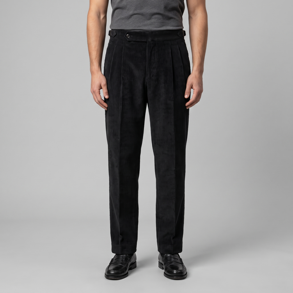 Corduroy Pleated Trousers Heren Tailored Classic Winter