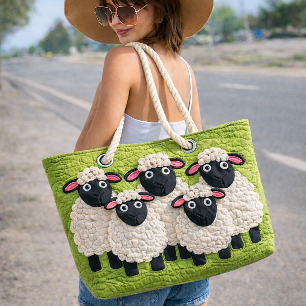 Sheep Heaven | Gewatteerde strandtas