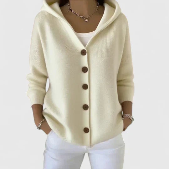 OLIVIA – KNOPEN-UP HOODIE CARDIGAN
