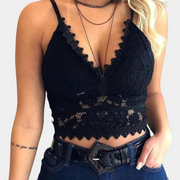 Dames Kanten Cropped Top