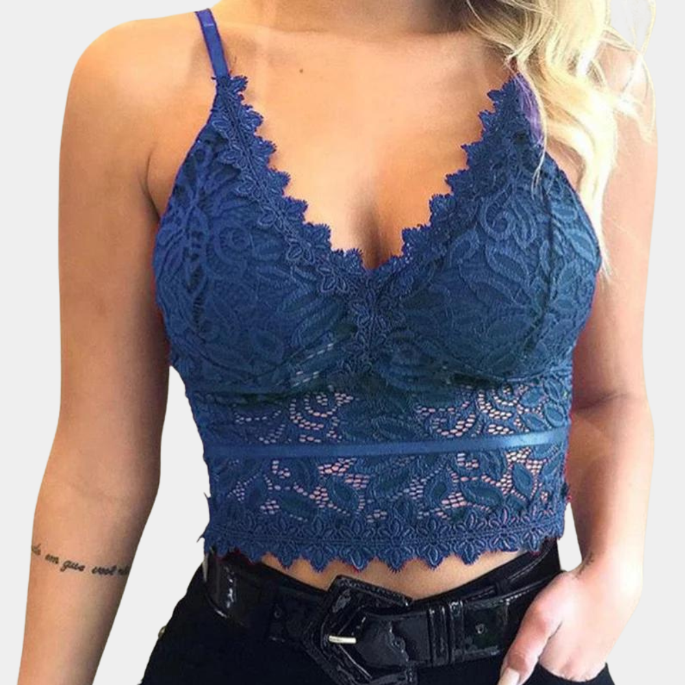 Dames Kanten Cropped Top