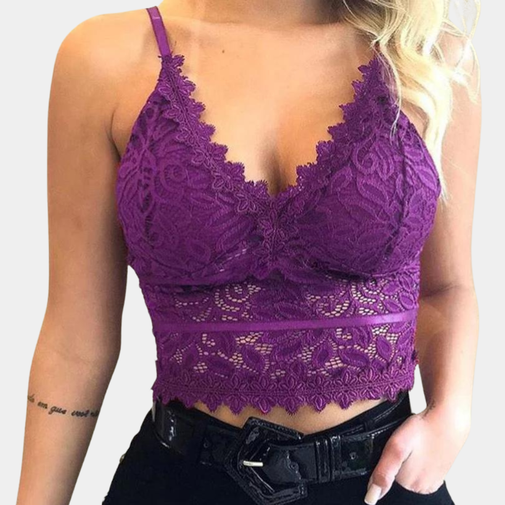 Dames Kanten Cropped Top