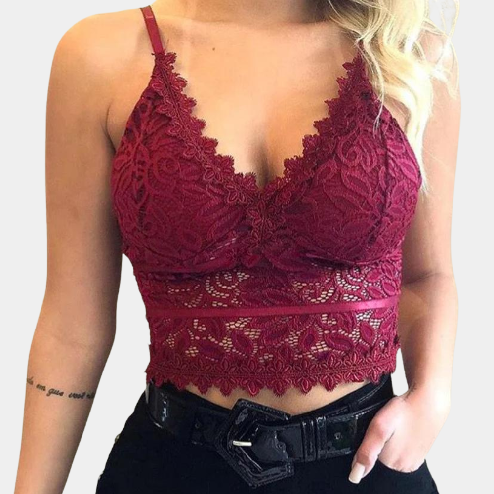 Dames Kanten Cropped Top
