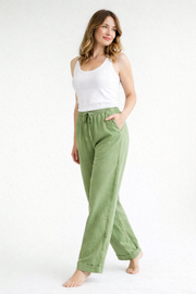 Dames Linnen Broek Met Elastische Tailleband