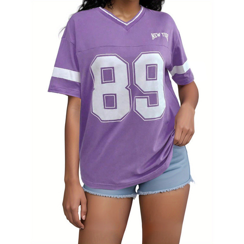 Dames T-Shirt Varsity Print