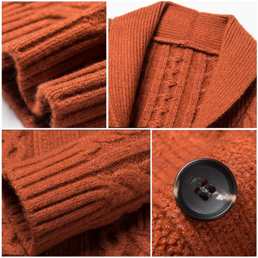 Château Côte Jacquard Gebreide Cardigan