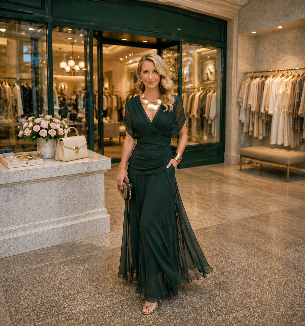 Isla | Elegante maxi-jurk met V-hals