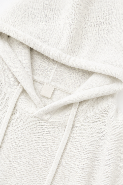 Loungel – Versleten Open-Knit Trekkoord Hoodie