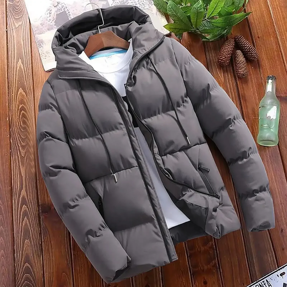 Comfortabel Puffer Winterjas Met Capuchon Voor Heren - Nordelle