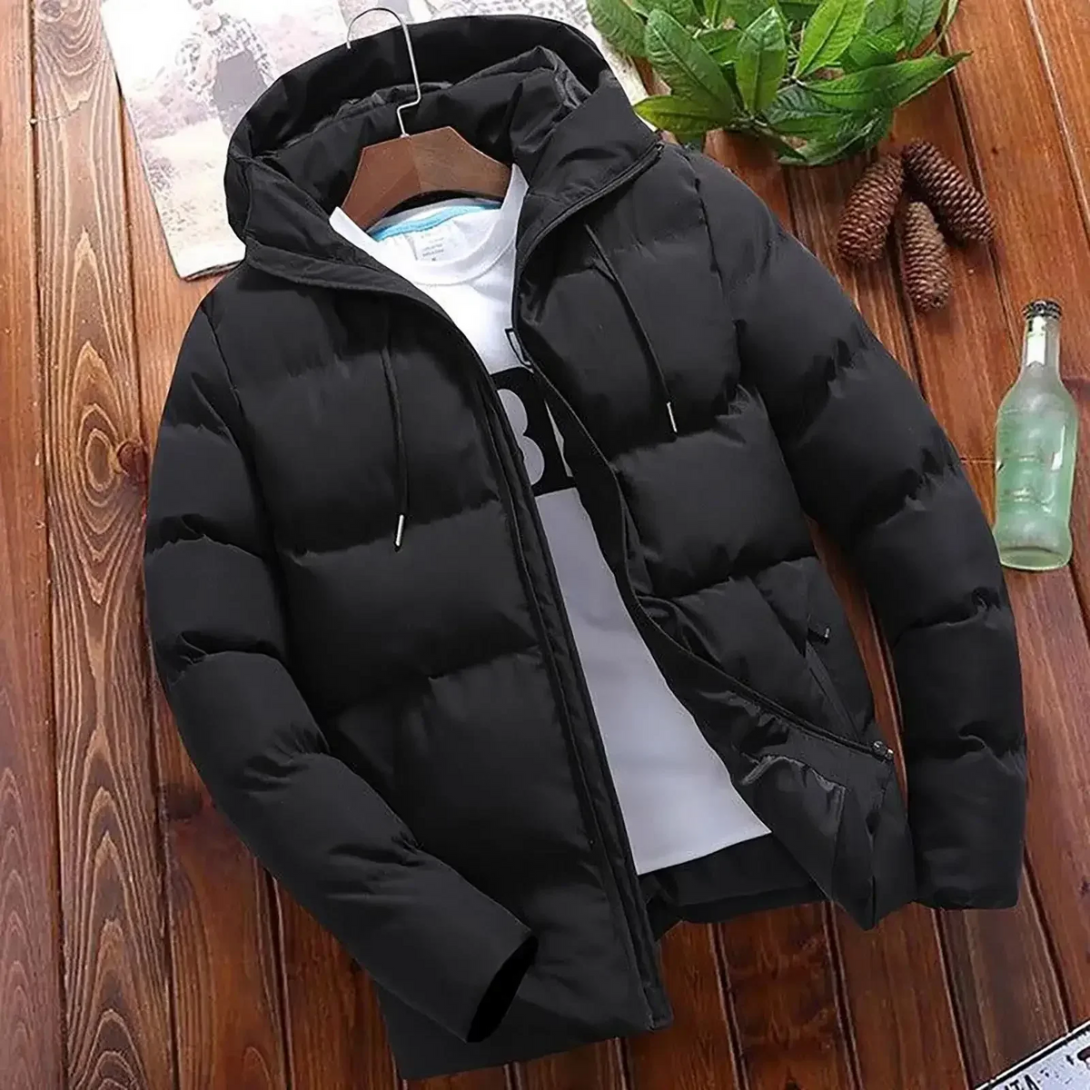 Comfortabel Puffer Winterjas Met Capuchon Voor Heren - Nordelle