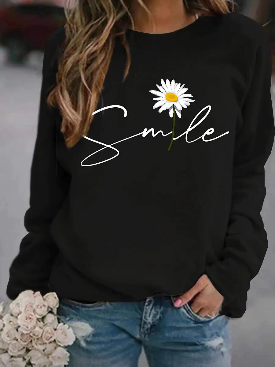 Comfortabel Dames Trui Met Print - Sunny