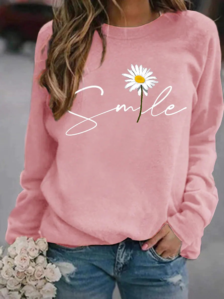 Comfortabel Dames Trui Met Print - Sunny