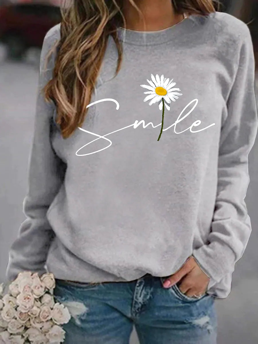 Comfortabel Dames Trui Met Print - Sunny